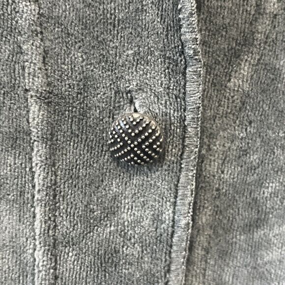 Nannette Keller Blouse Women’s Small Button Up Gray Patchwork Art To Wear Boho - Picture 6 of 9